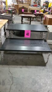 5 FT, NESTING TABLE SET OF 2 BLACK /SILVER METAL LEGS