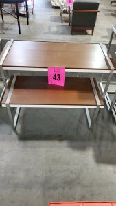 5 FT NESTING TABLE SET OF 2 CHROME BASE WOOD TOP