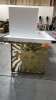 65 INCH NESTING TABLE SET OF 2 METAL BASE WHITE AND GOLD - 3
