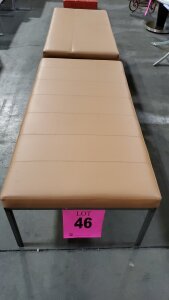 LOT OF 2 , 5 FT VINYL BENCHES TAN