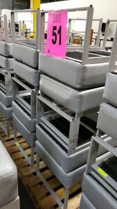 LOT OF 8 , 32X20 INCH GLITTER GREY BENCHES