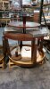 LOT OF 9 ASST'D ROUND TIERED DISPLAY TABLES WALNUT - 4