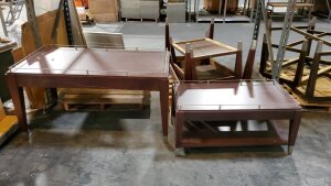 LOT OF 8 SETS ASST'D RECTANGULAR 5FT NESTING TABLES SET OF 2