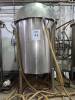 STAINLESS STEEL VERTICAL INSULATED MASH TANK, 316L, 600 GALLON, DISH BOTTOM, 56" ID W/ SINGLE PIECE BRIDGE & REMOVABLE COVERS, WITH AGITATOR