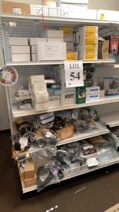 LOT OF ASSTD RESPIRATORY MASKS, RESPIRATOR CARTRIDGES, ALCOHOL WIPES, AND ASST'D SAS/VALEO SUPPORT BELTS