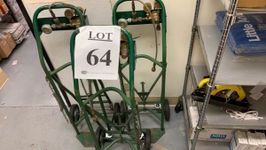 LOT OF (3) CYLINDER CARTS WITH GAUGE