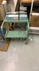 LOT OF (3) ASSTD LADDERS, (1) HAND-TRUCK, IMPULSE SEALER, AND POPCORN SHIPPING DISPENSER WITH WOOD DESK AND BOOK CASE - 2