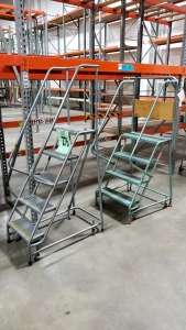 LOT OF 3, 5' & 4' STEP ROLLING SAFETY LADDER