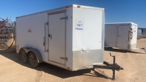 2014 CONTINENTAL CARGO ENCLOSED TRAILER, 15 FT, VIN #5NHUVH423EY020228, TEXAS LIC# 396-030H, - - (PLEASE ALLOW 10 DAYS FOR TITLE DELIVERY), MISSING RIGHT SIDE FENDER), - (LOCATION: - 3401 Garden City Hwy Midland, TX 79705)