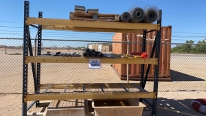 LOT ASST'D WIRE FENCING, HOSE, CEMENT BLOCKS, (2) REED FIBERGLASS UNITS, WITH PALLET RACKING, (LOCATION: - 3401 Garden City Hwy Midland, TX 79705)