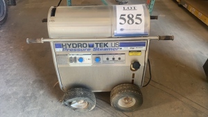 HYDRO TEK PRESSURE STEAMER, 1500 PSI, DIESEL BURNER, MODEL: HD15002E1, (no gun or tips)(Damage TIRES, DAMAGE RIM), - (LOCATION: - 3401 Garden City Hwy Midland, TX 79705)