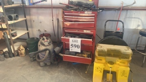 Lot toolbox with asst&#8217;d tools, shop-vac, eye station, strapping machine, - (LOCATION: - 3401 Garden City Hwy Midland, TX 79705)