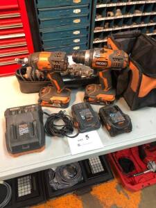 Asst'd Ridgid Tools; 2 Drills + Dremel Tool + 4 Batteries + 1 Charger *102 N Midway Rd Cordele, GA 31015*