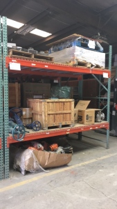 LOT OF MISC THD FLANGES, TRIMMERS, ADJUSTABLE CHOKES, RF PISTON CHECK VALVES, BALL VALVES, PUMPS. ALL AS SHOWN.
ALL ON 1 SECTION OF PALLET RACK AND FLOOR. 
APPROXIMATELY 140 PIECES. PALLET RACK NOT INCLUDED.
LOCATED IN CARLSBAD NM.