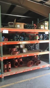 LOT OF MISC HP COUPLINGS, HP ELBOWS, HP TEES, GRV ELBOWS, GRV TEES. APPROXIMATELY 325 PIECES.
ALL ON 1 SECTION OF PALLET RACK.
PALLET RACK NOT INCLUDED.
LOCATED IN CARLSBAD NM.