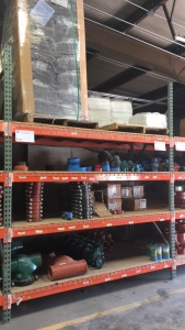 LOT OF MISC NIPPLES, GRV SWING CHECK VALVES, HP VICTAULIC COUPLERS, GRV FITTINGS, WHITE ABSORBANT PADS, BLACK ABSORBANT PADS. APPROXIMATELY 430 PIECES.
ALL ON 1 SECTION OF PALLET RACK. PALLET RACK NOT INCLUDED.
LOCATED IN CARLSBAD NM.