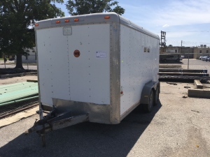 TRAILER, UNIT T200, 2011 CARGO CRAFT TRAILER, 14 FT X 7 FT, DUAL AXLE, WITH TITLE.
AS SHOWN.
LOCATED IN CARLSBAD NM.
WITH TITLE, TITLE WILL BE SENT TO BUYER'S REGISTERED ADDRESS WITHIN ABOUT 14 DAYS.