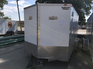 TRAILER, UNIT T232, 2015 CONTINENTAL CARGO V-NOSE TRAILER, DUAL AXLE, 14 FT X 7 FT, 
AS SHOWN.
LOCATED IN CARLSBAD NM.
WITH TITLE, TITLE WILL BE SENT TO BUYER'S REGISTERED ADDRESS WITHIN ABOUT 14 DAYS.