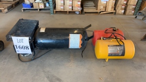 INDUSTRIAL AIR COMPRESSOR 20GAL (MISSING WHEEL) AND (2) AIR TANKS (1) 10GAL AND (1) 11GAL (MAIN BUILDING) (Located at Ft Morgan, CO)