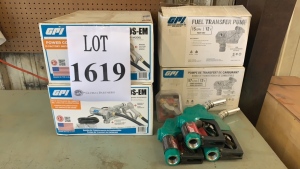 LOT OF ASST'D DIESEL ACCESSORIES (2) GPI FUEL TRANSFER PUMP MODEL: M-150S-EM, (2) GPI FUEL TRANSFER PUMP MODEL: M-150S-METHANOL-PO, (3) APACHE DIESEL AUTO SHUTOFF NOZZLE AND (1) APACHE 3/4 FUEL SWIVEL (MAIN BUILDING)(Located at Ft Morgan, CO)