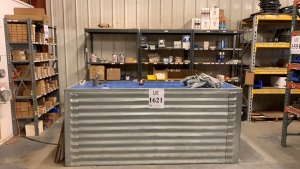 WORKSTATION W/ (4) SECTION OF SHELVING W/ CONTENTS EAR PLUGS, SAFETY GLASSES, TEFLON TAPE, WHITE PAINT, ORANGE PAINT, RIDGID DIES, HOOK JAWS, PAINT BRUSH, DUCT TAPE AND METAL TRUCK SEALS (MAIN BUILDING)(Located at Ft Morgan, CO)