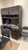 LOT OF ASSTD OFFICE FURNITURE: (3) WOOD DESKS WITH (2) OFFICE CHAIRS, (1) ROUND CONFERENCE TABLE WITH (4) ASSSTD CHAIRS, (1) TABLE, (3) SHELVES, (7)ASSTD FILING CABINETS (LOCATION: Jourdanton, TX) - 3