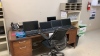 LOT OF ASSTD OFFICE FURNITURE: (3) WOOD DESKS WITH (2) OFFICE CHAIRS, (1) ROUND CONFERENCE TABLE WITH (4) ASSSTD CHAIRS, (1) TABLE, (3) SHELVES, (7)ASSTD FILING CABINETS (LOCATION: Jourdanton, TX) - 6