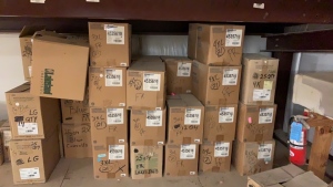LOT OF ASSTD KLEENGUARD COVERALLS (SIZES M,L,XL), COMPUTERS, PRINTERS, MONITORS, FILE CABINETS, CHAIRS, WATER DISPENSER, PARTY SUPPLIES, ROASTER OVEN, SKILLET (LOCATION: Jourdanton, TX)