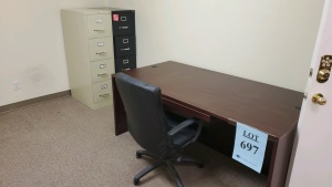 DESK w/HUTCH, CHAIR (2) FILE CABINETS (LOCATED IN ODESSA TX )