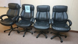 LOT OF (4) BLACK OFFICE EXECUTIVE CHAIRS (LOCATED IN ODESSA TX )