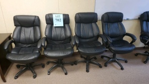 LOT OF (4) BLACK OFFICE EXECUTIVE CHAIRS (LOCATED IN ODESSA TX )
