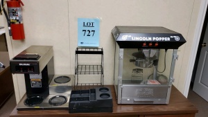 BUNN-3 WARMERS COFFEE MAKER & POP CORN MACHINE (LOCATED IN ODESSA TX)