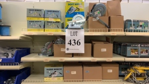 LOT OF ASST'D HAND WINCH (4) 600LBS, (5) 1500LBS, (9) 1100LBS, (7) 2500LBS AND (5) 1400LBS BOAT WINCH (ROW 21)