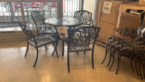 35IN X 35IN X 18IN ROUND PATIO TABLE W/ (16) CHAIRS (WAREHOUSE)