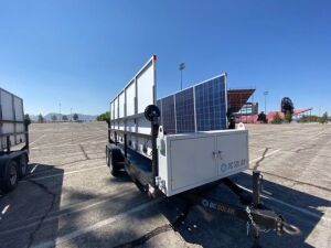 2014 SCT20 Hybrid Mobile Solar Generator (No Light Tower), 10 solar panels, 2 SMA inverters, Kubota GL11000 Generator (Generator Hours: 348), 2014 Carson Trailer, VIN #: 4HXSC1726FC175938