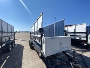 2014 SCT20 Hybrid Mobile Solar Generator (No Light Tower), 10 solar panels, 2 SMA inverters, Kubota GL11000 Generator (Generator Hours: 254), 2014 Carson Trailer, VIN #: 4HXSC1728FC175892