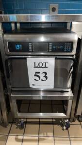 TURBOCHEF I3 HIGH SPEED COUNTERTOP CONVECTION OVEN WITH STAINLESS STEEL PEDESTAL (LOCATION PANTRY) ($13,500 new cost)