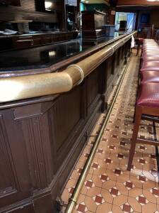 APPROXIMATELY 382" INCHES OF BAR ARM AND FOOT REST (LOCATION PUB)