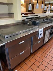 STAINLESS STEEL REFRIGERATED PREP STATION 75" X 31" (LOCATION STONE'S THROW)