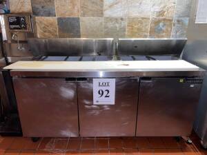 CONTINENTAL SANDWISH/SALAD PREP TABLE WITH REFRIGERATED BASE MODEL SE72-18 (LOCATION STONE'S THROW)