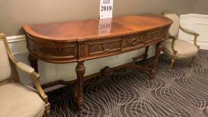 VINTAGE WOOD TABLE WITH (2) CHAIRS, (LOCATION: WARDMAN TOWER)