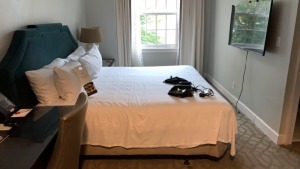 ROOM 1363 FURNITURE: KING SIZE BED FRAME, DESK WITH CHAIR, KEURIG COFFEE MAKER, MINI FRIDGE, LAMPS, NIGHT STAND & IRON ( NO FIXTURES: LIGHT FIXTURES, TOILET, SINK, TUB, ETC NOT INCLUDED), (LOCATION: WARDMAN TOWER)