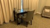 ROOM 1340 FURNITURE: KING SIZE BED FRAME, SOFA, DINING TABLE WITH (6) CHAIRS, WOOD HUTCH, COFFEE TABLE WITH CHAIRS, KEURIG COFFEE MAKER, MINI FRIDGE, LAMPS, NIGHT STAND, COMMODE, (2) SAMSUNG TELEVISIONS, DESK WITH CHAIR & IRON ( NO FIXTURES: LIGHT FIXTURE - 11