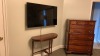 ROOM 1348 FURNITURE: KING SIZE BED FRAME, CHAIR, KEURIG COFFEE MAKER, MARBLE TOP TABLE, COMMODE, MINI FRIDGE, LAMPS, NIGHT STAND, (2) SAMSUNG TELEVISION, DESK WITH CHAIR, SOFA, COFFEE TABLE WITH CHAIRS & IRON ( NO FIXTURES: LIGHT FIXTURES, TOILET, SINK, T - 10