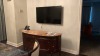 ROOM 2300 FURNITURE: KING SIZE BED FRAME, KING SIZE FOUR POST BED FRAME, SOFA, KEURIG COFFEE MAKER, COMMODE, MINI FRIDGE, LAMPS, NIGHT STAND, (3) SAMSUNG TELEVISION, (2) DESKS WITH CHAIRS, COMMODE, COFFEE TABLE WITH CHAIRS & IRON ( NO FIXTURES: LIGHT FIXT - 4