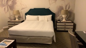 ROOM 2306 FURNITURE: KING SIZE BED FRAME, CHAIR, KEURIG COFFEE MAKER, MINI FRIDGE, LAMPS, SAMSUNG TELEVISION, DESK WITH CHAIR NIGHT STAND & IRON ( NO FIXTURES: LIGHT FIXTURES, TOILET, SINK, TUB, ETC NOT INCLUDED), (LOCATION: WARDMAN TOWER)