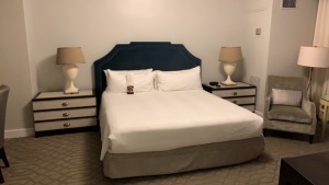 ROOM 2324 FURNITURE: KING SIZE BED FRAME, CHAIR, KEURIG COFFEE MAKER, MINI FRIDGE, LAMPS, SAMSUNG TELEVISION, DESK WITH CHAIR, NIGHT STANDS & IRON ( NO FIXTURES: LIGHT FIXTURES, TOILET, SINK, TUB, ETC NOT INCLUDED), (LOCATION: WARDMAN TOWER)