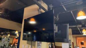 LOT (9) SAMSUNG 50 INCH TELEVISIONS (MOUNTED ON WALL) (LOCATION: FITNESS CENTER & BEHIND CHECK IN AREA)