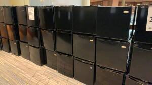 LOT OF (30) ASSTD BLACK MINI FRIDGES (LOCATION: MAIN LOBBY NEXT TO HARRYS PUB)