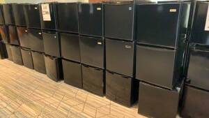 LOT OF (30) ASSTD BLACK MINI FRIDGES (LOCATION: MAIN LOBBY NEXT TO HARRYS PUB)